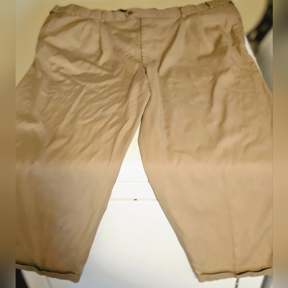 George Men's Kakie Pleated Relaxed Fit size 46x30 Pants - Picture 3 of 6